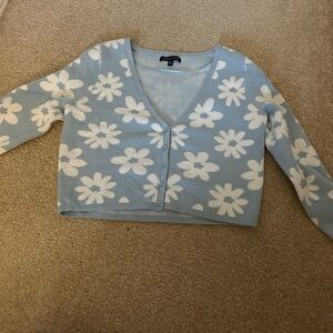 PACSUN blue flower sweater